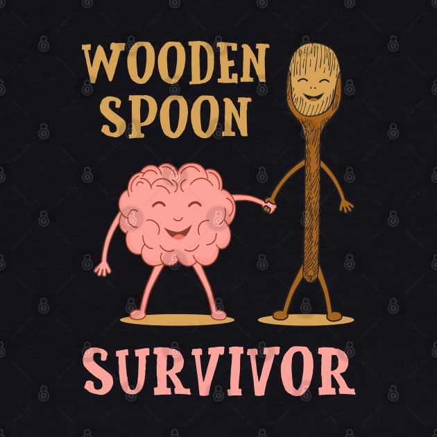 Wooden Spoon Survivor Funny Gift Brain Costume by Tesszero